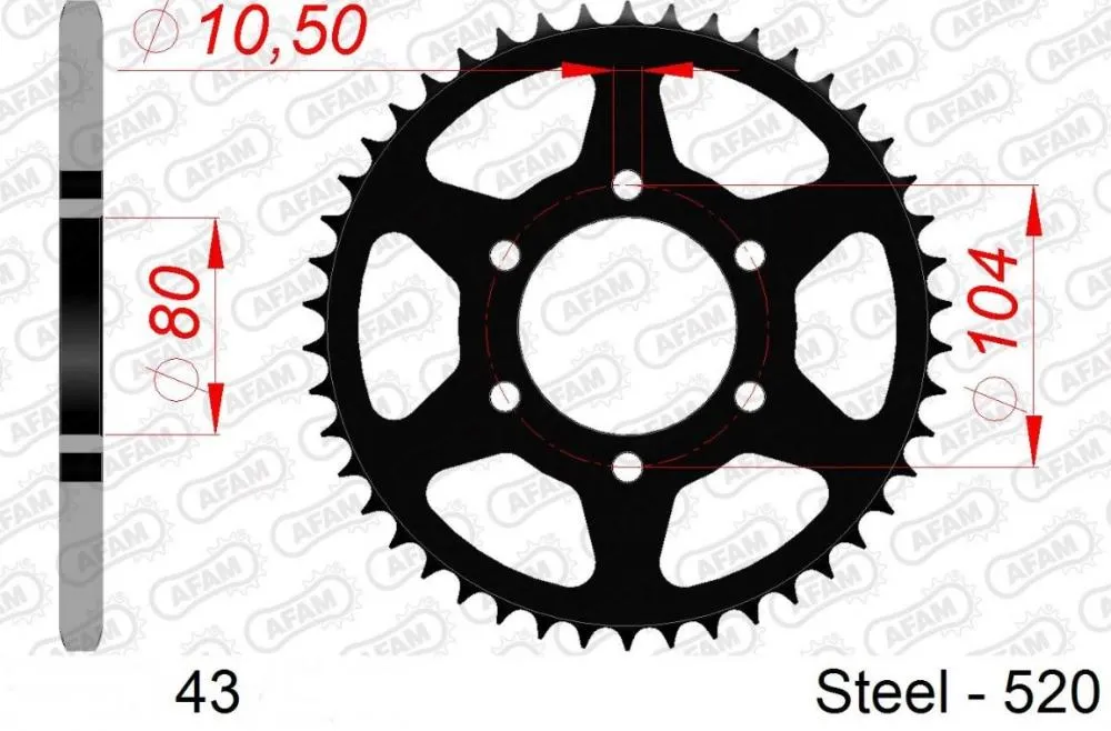 AFAM 3D Kettensatz Stahl 3D520ZK 15x43 - Kawasaki Z750 /R /S 2004-14
