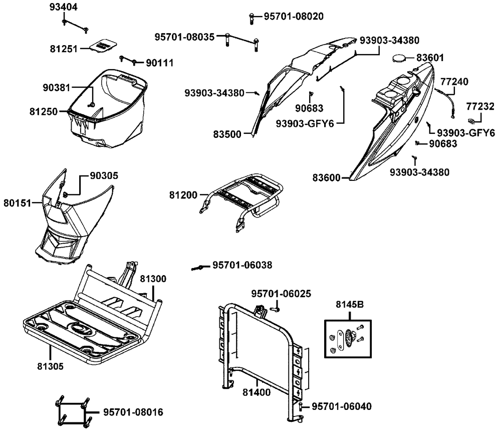 Verkleidungen hinten, Helmbox & Gepäckträger Verkleidungen hinten, Helmbox & Gepäckträger