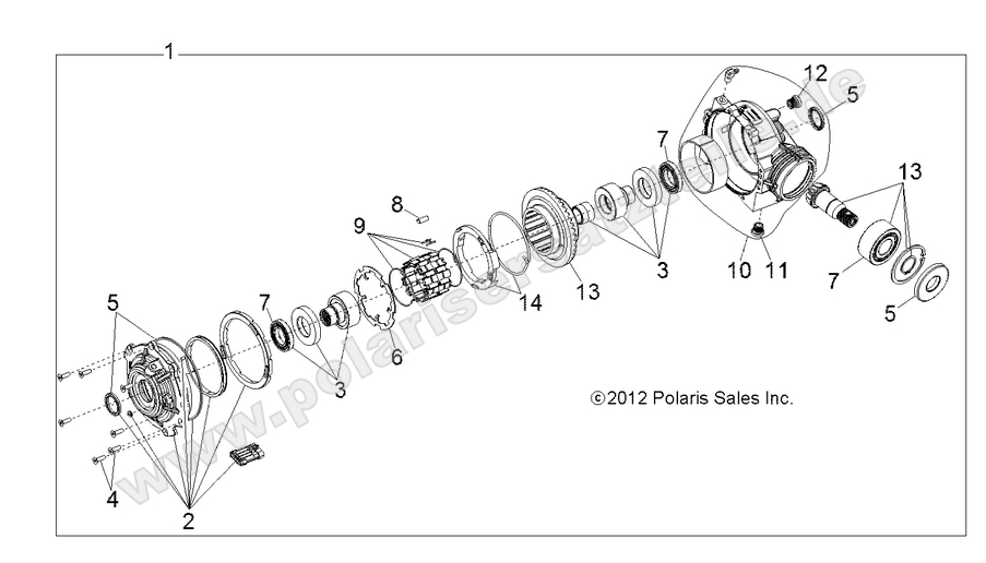 DRIVE TRAIN, FRONT GEARCASE INTERNALS 1333104 DRIVE TRAIN, FRONT GEARCASE INTERNALS 1333104