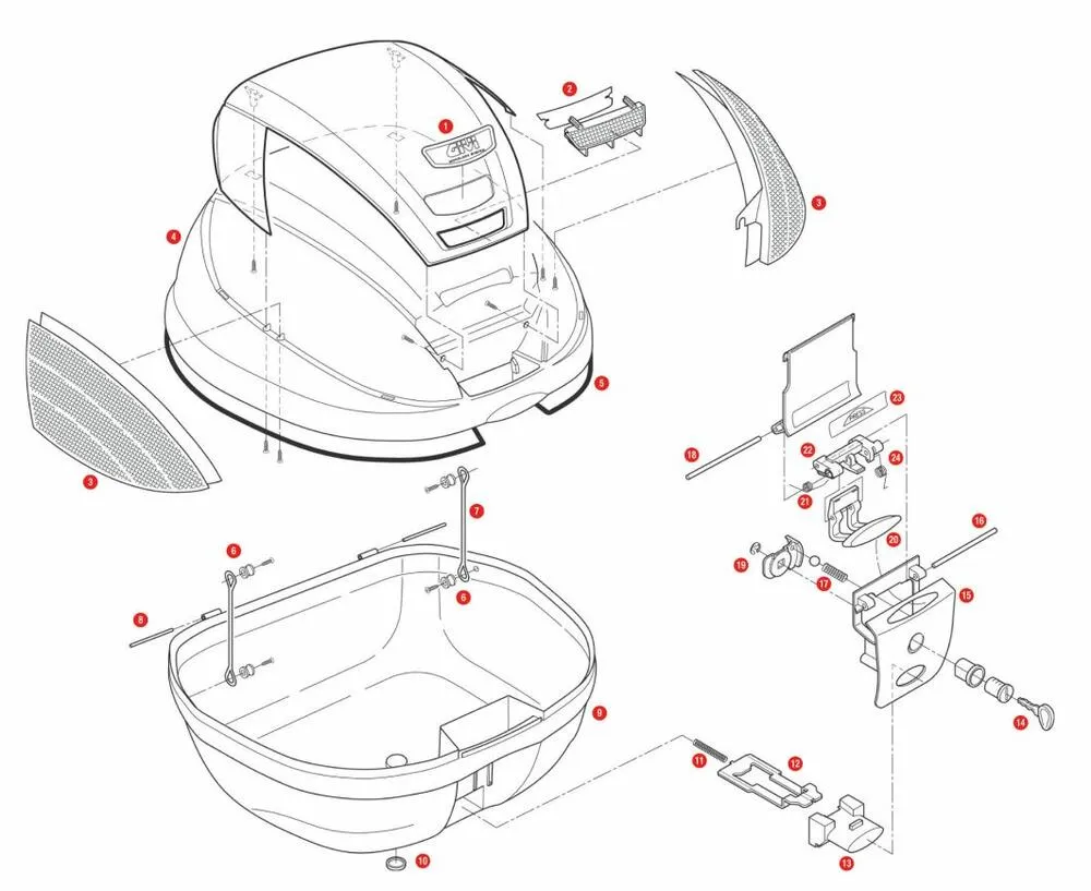 GIVI-E370-Tech-Topcase-Teilekatalog GIVI E370 Tech