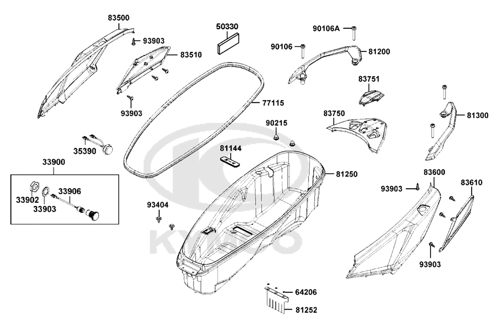 Verkleidung hinten & Helmfach Verkleidung hinten & Helmfach