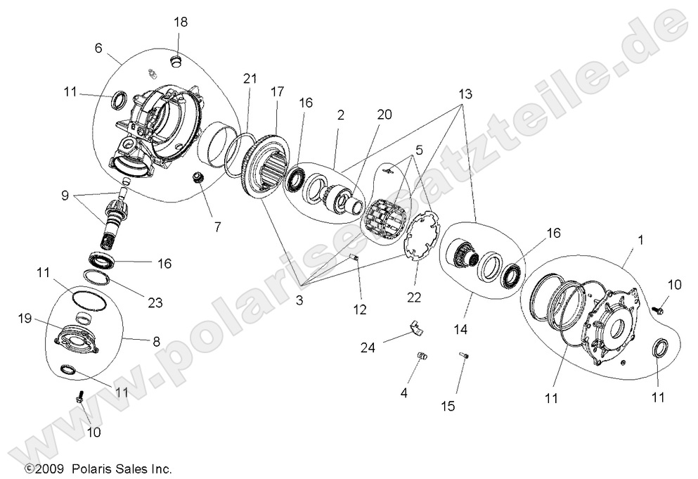 DRIVE TRAIN, FRONT GEARCASE (Produktionsdatum nach 14.04.2009) DRIVE TRAIN, FRONT GEARCASE (Produktionsdatum nach 14.04.2009)
