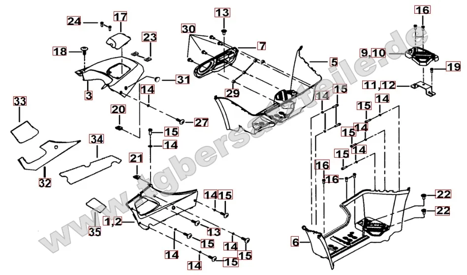 Fußstützen - Tankabdeckung
