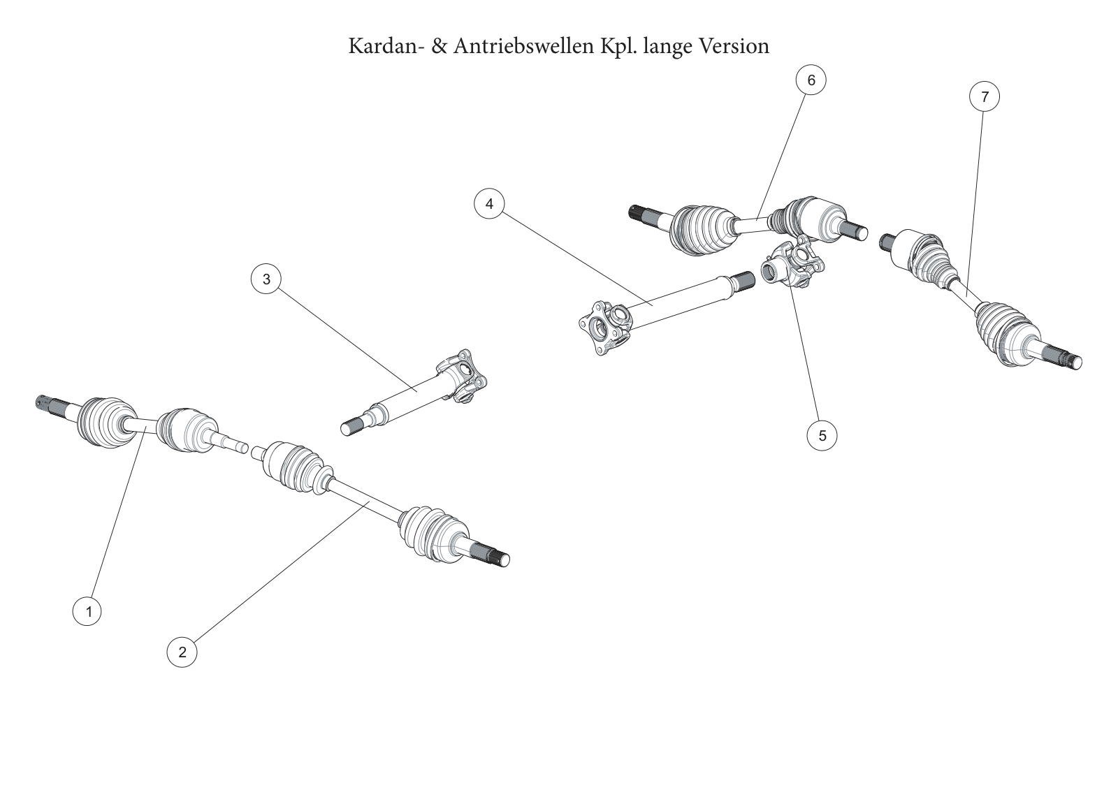 Kardan- & Antriebswellen Kpl. lange Version Kardan- & Antriebswellen Kpl. lange Version