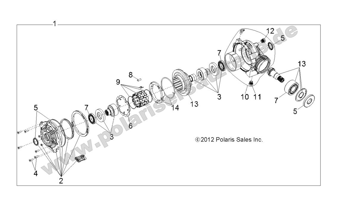 DRIVE TRAIN, FRONT GEARCASE INTERNALS 1333104