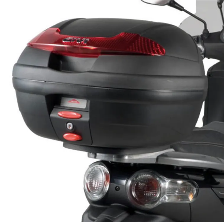 Givi_Monolock_E340_Vision_am_Roller Givi Monolock Topcase E340 N Vision - 34 Liter - schwarz inkl. Montagekit