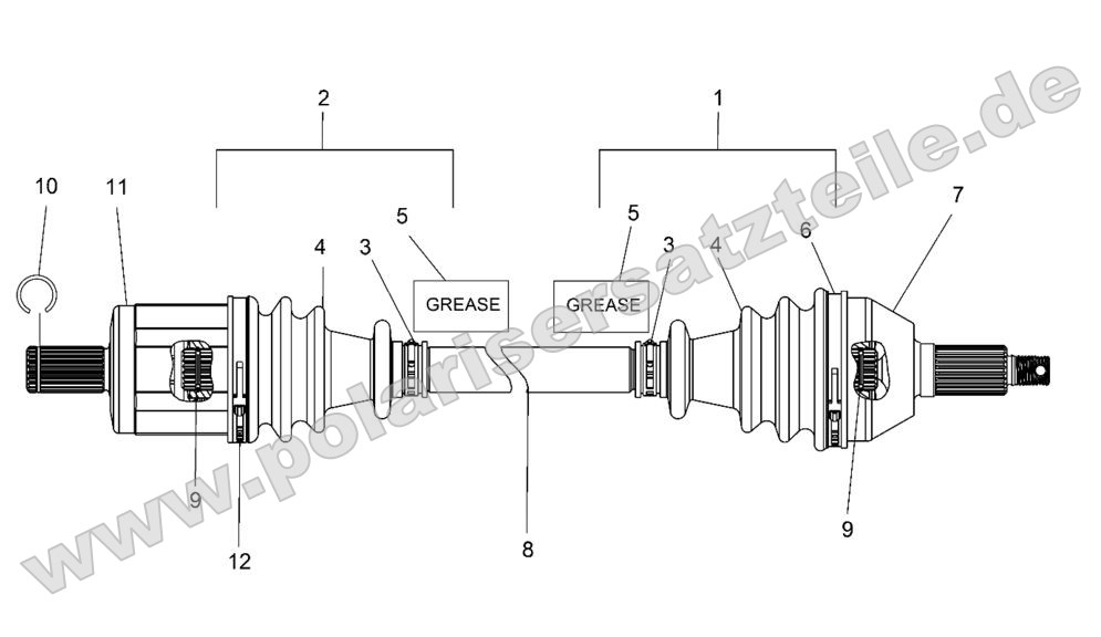 DRIVE TRAIN, FRONT HALF SHAFT DRIVE TRAIN, FRONT HALF SHAFT