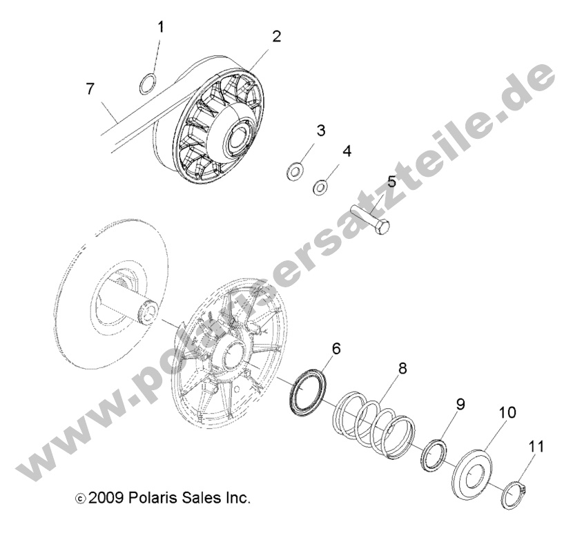 DRIVE TRAIN, SECONDARY CLUTCH DRIVE TRAIN, SECONDARY CLUTCH