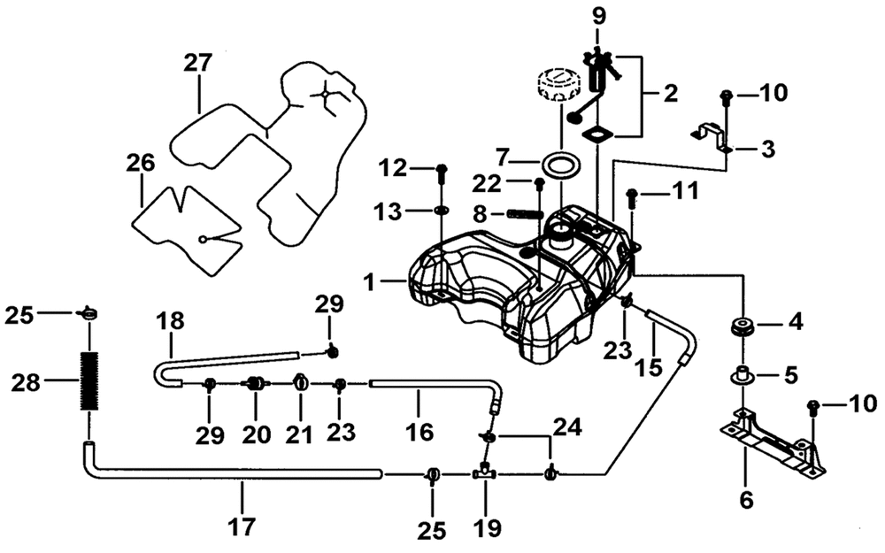 Benzintank & Benzinstandsgeber