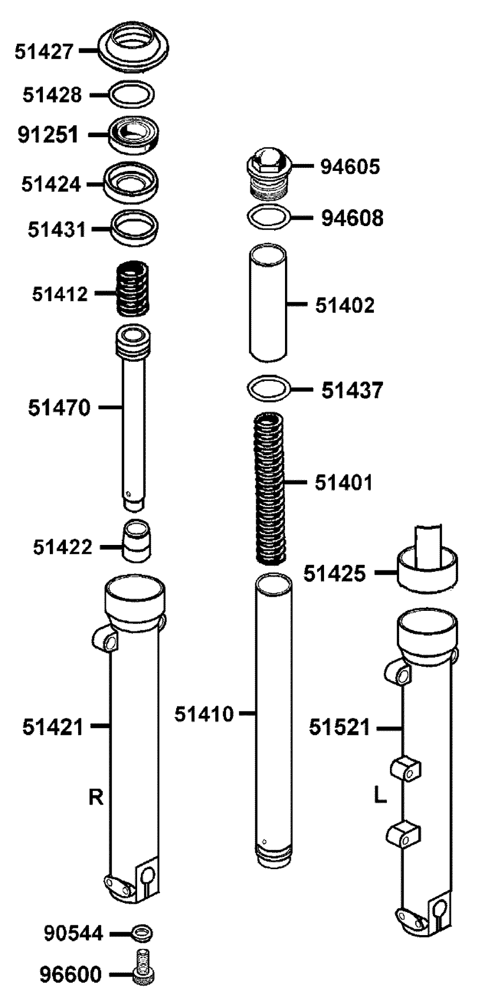 Gabel - Einzelteile Gabel - Einzelteile