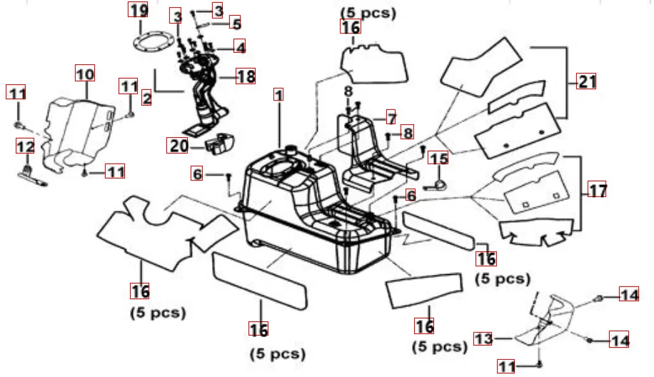 Hitzeschutz f. Kraftstofftanktank Hitzeschutz f. Kraftstofftanktank