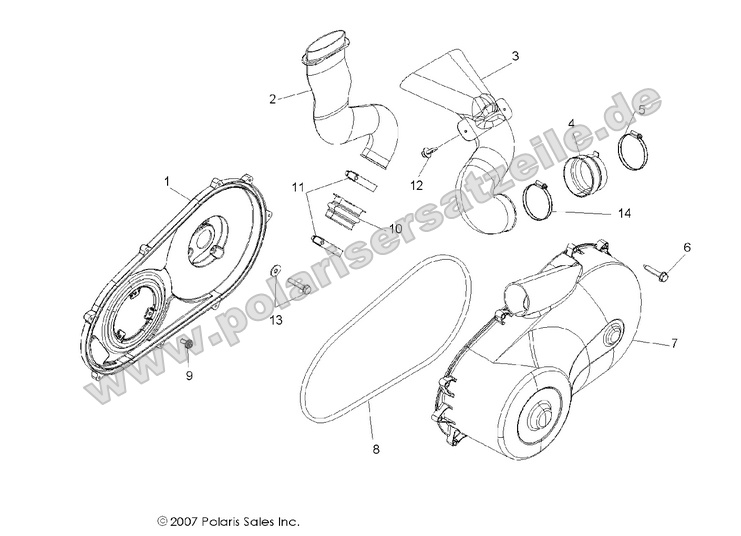 drive train clutch cover and ducting