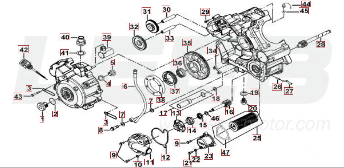 Motorgehäuse rechts