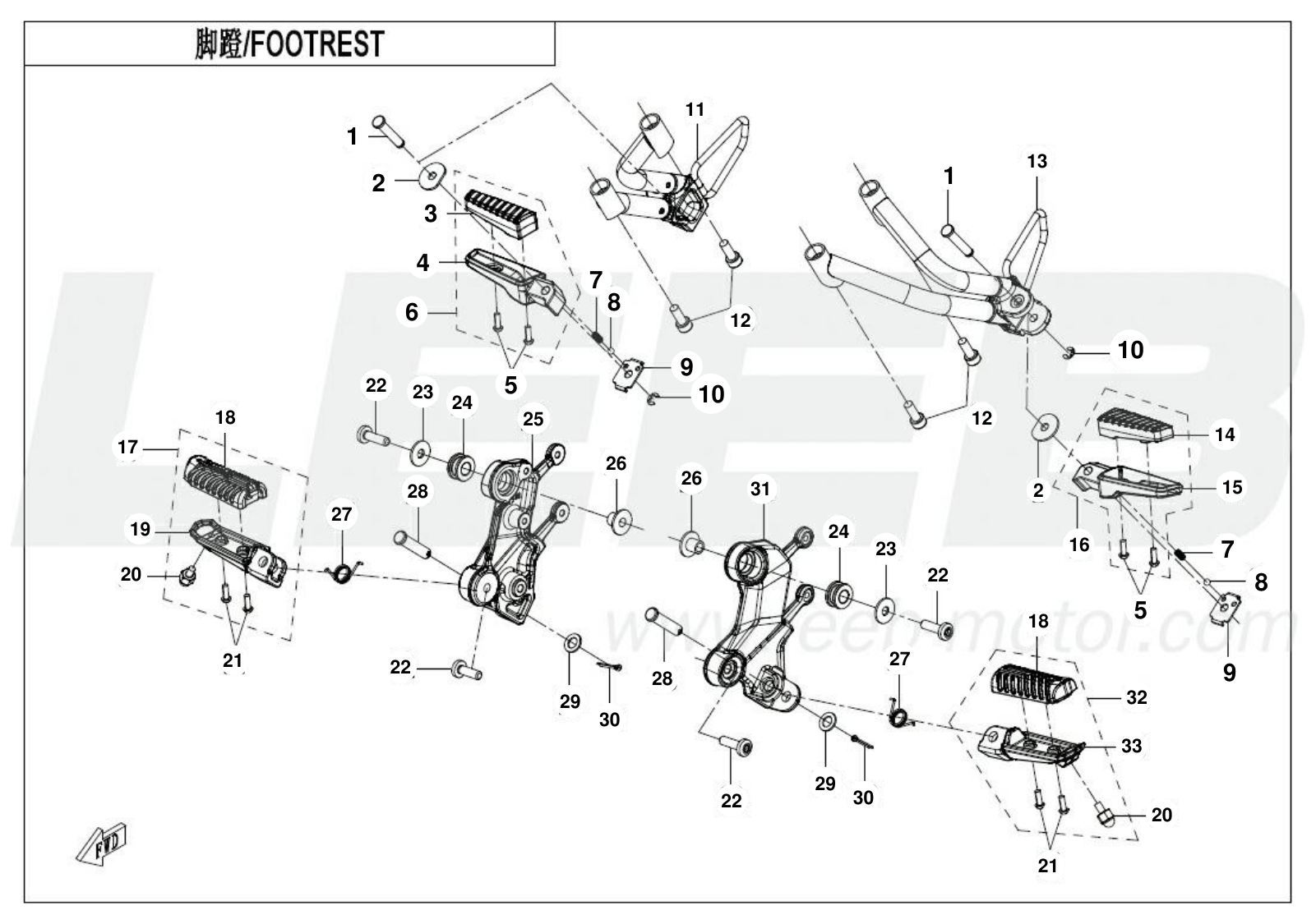 F14-1 FOOTREST F14-1 FOOTREST