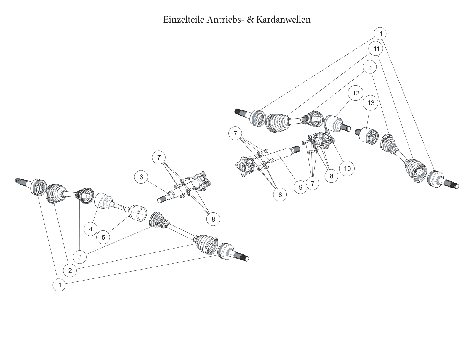 Einzelteile Antriebs- & Kardanwellen