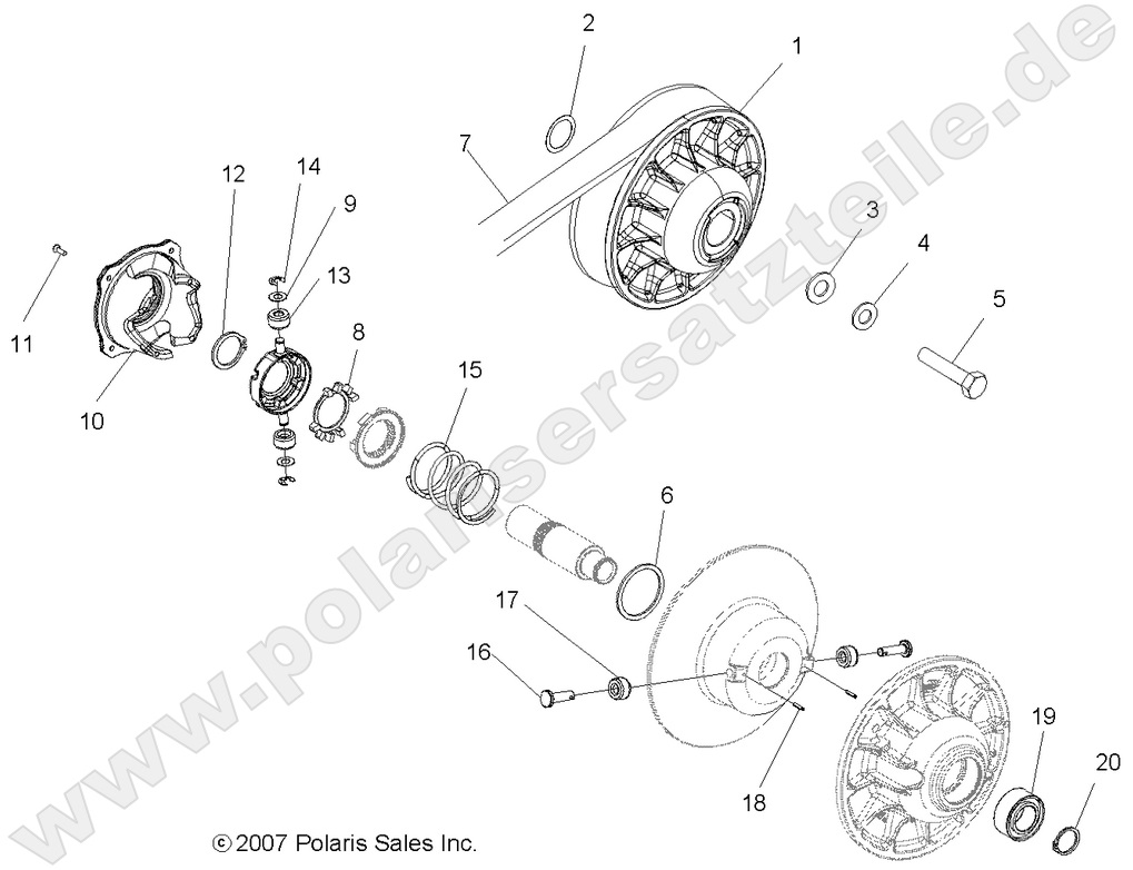 DRIVE TRAIN, SECONDARY CLUTCH DRIVE TRAIN, SECONDARY CLUTCH
