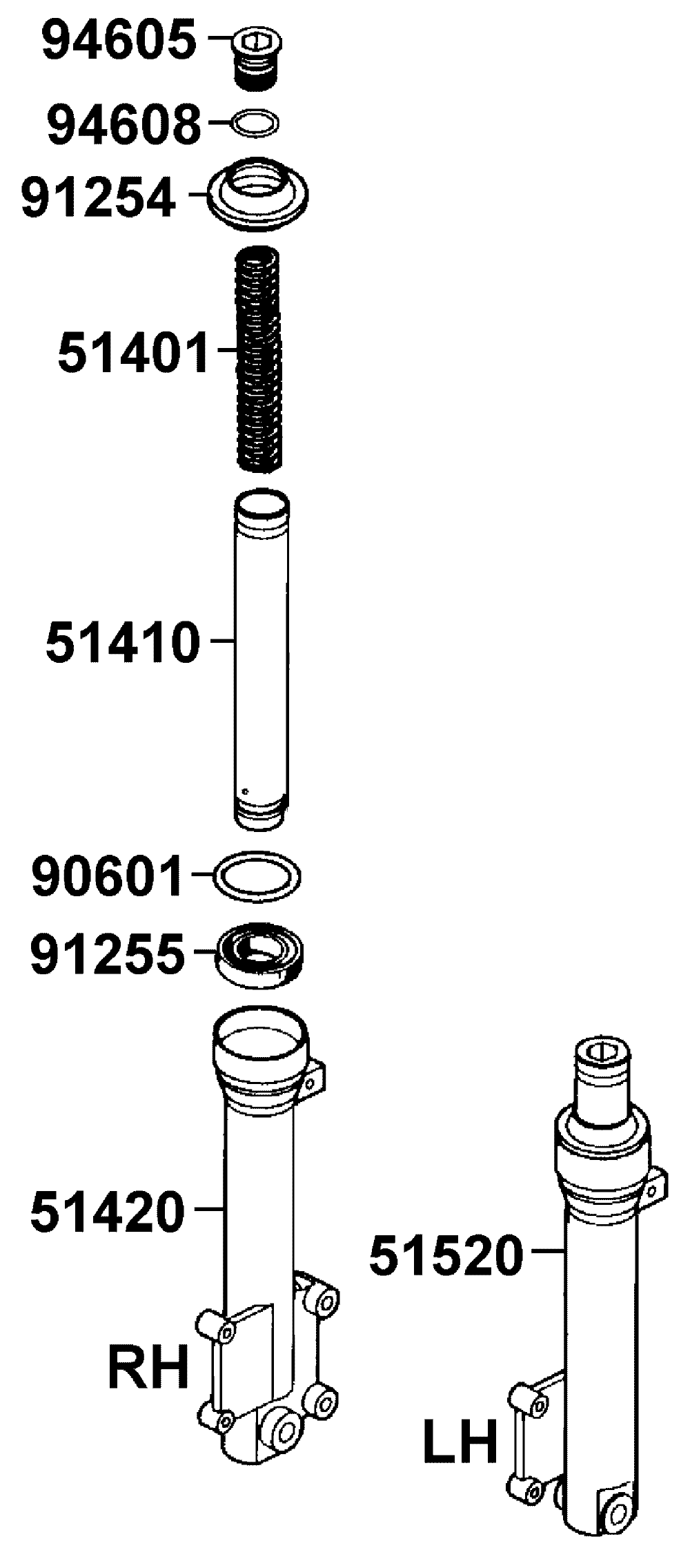 Gabel Einzelteile Gabel Einzelteile