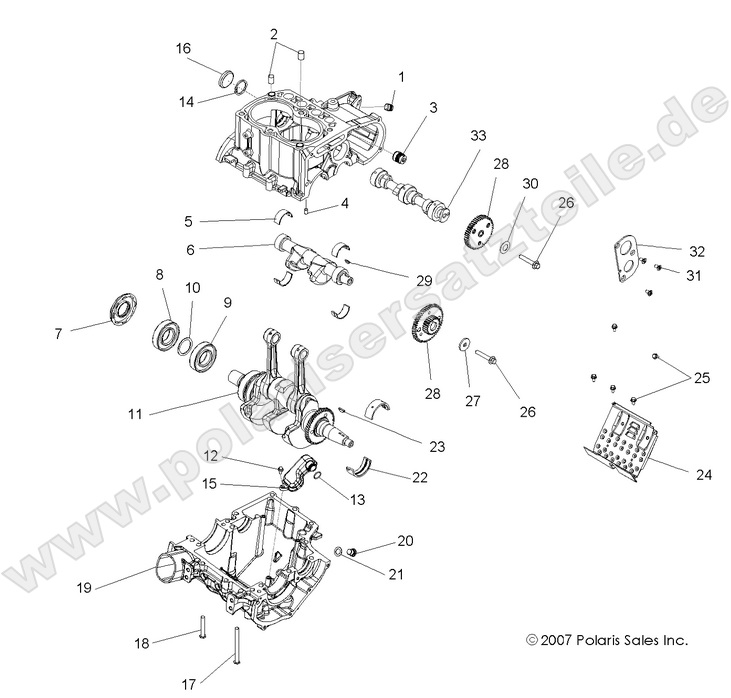 engine crankcase and crankshaft engine crankcase and crankshaft