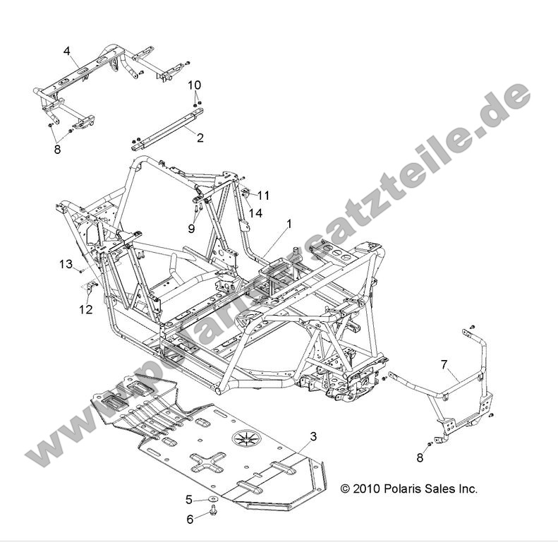 chassis main frame and skid plate