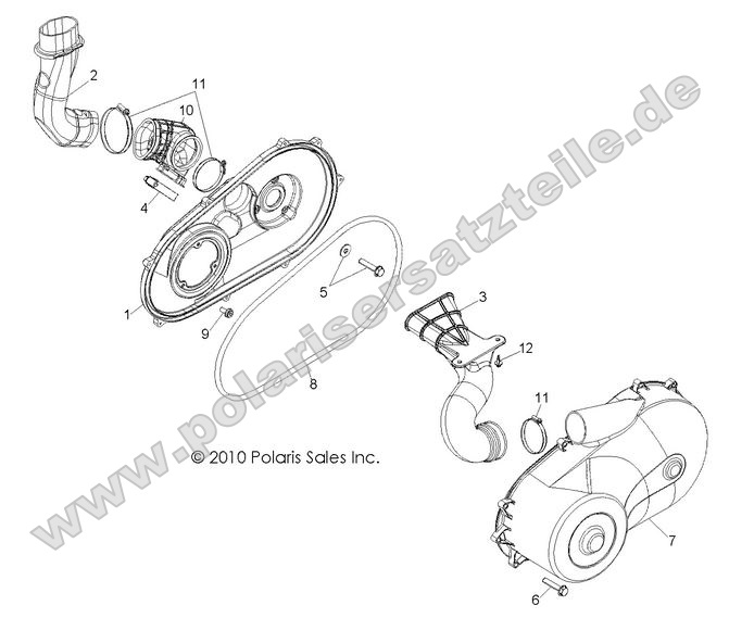 DRIVE TRAIN, CLUTCH COVER and DUCTING