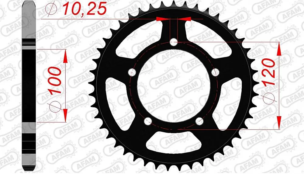 afam_kettenrad_hinten_35800 AFAM Kettensatz Stahl 525 XSR2-G 16x41 - Aprilia SL 1000 Falco 1999-04