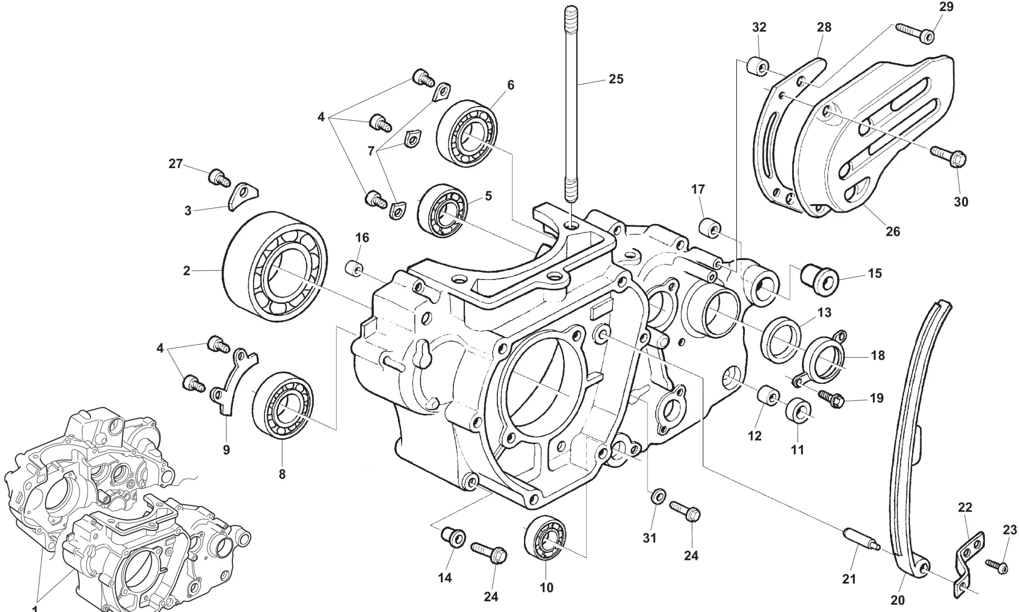 Kurbelgehäuse links