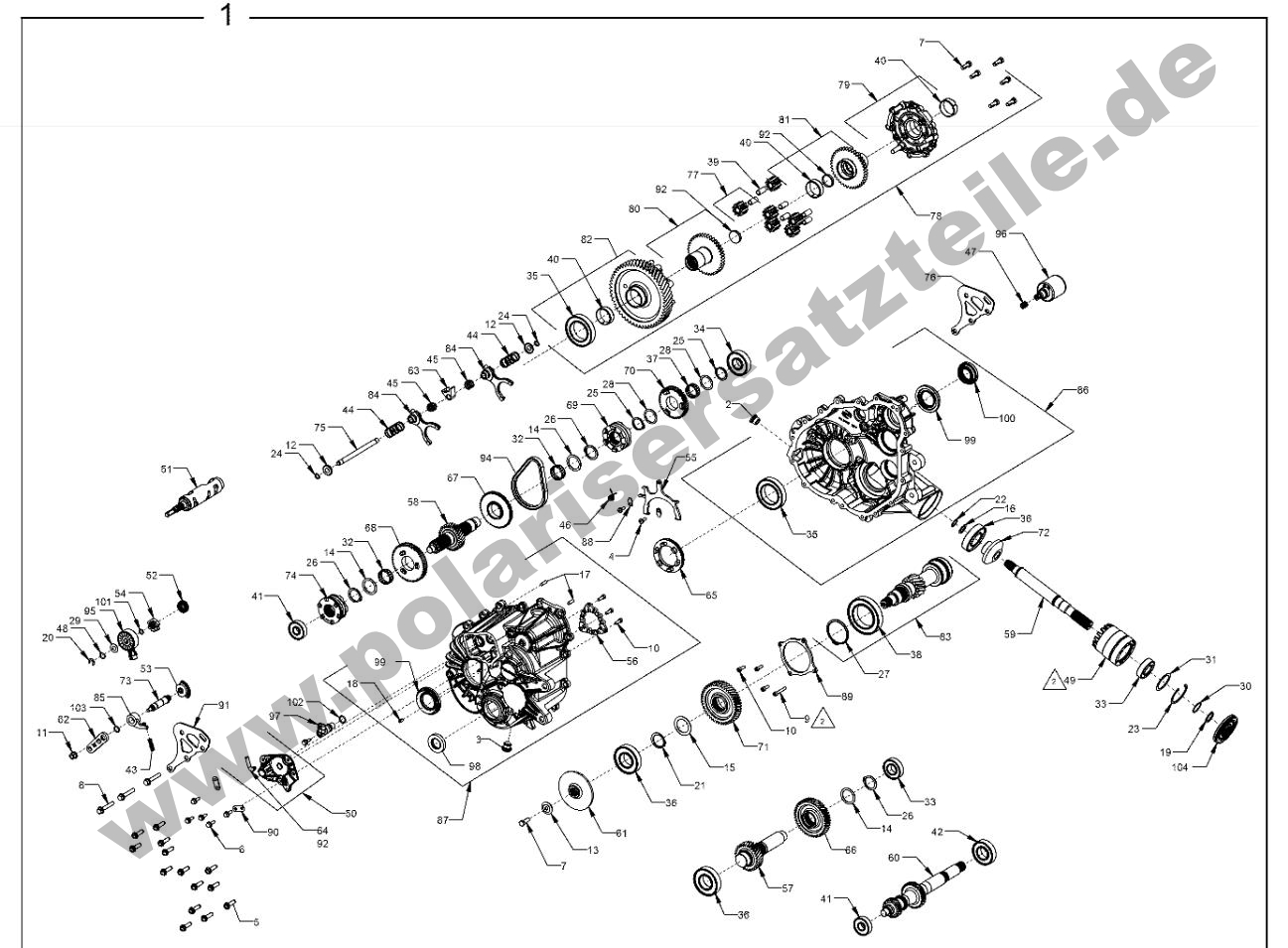 DRIVE TRAIN, MAIN GEARCASE INTERNALS DRIVE TRAIN, MAIN GEARCASE INTERNALS