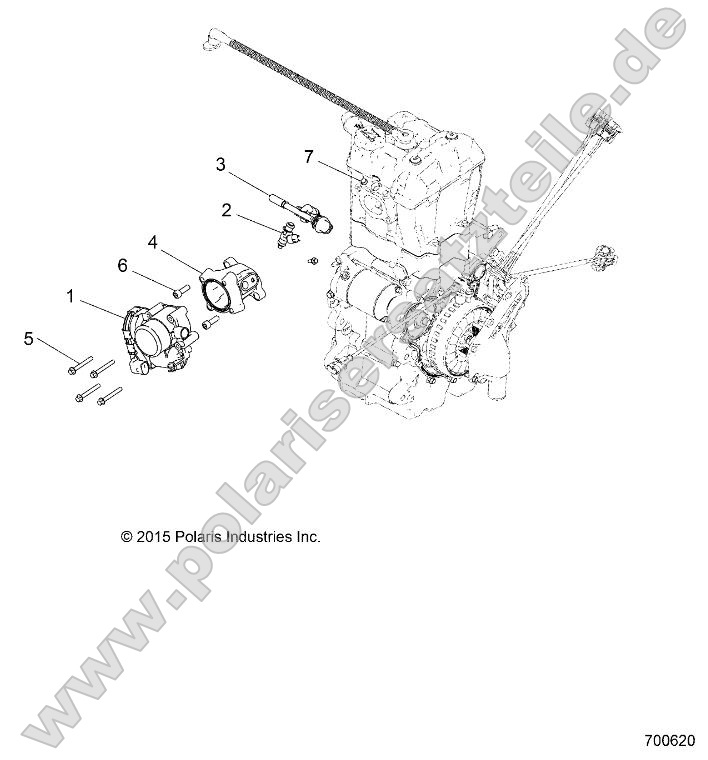Engine, Throttle Body and Fuel Rail