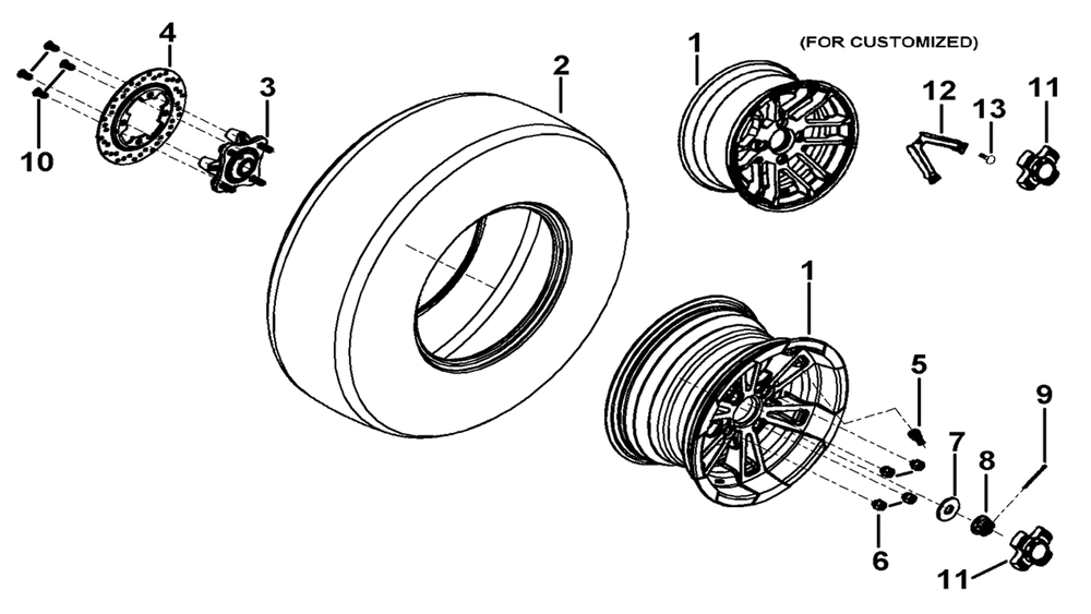 Räder hinten & Bremsscheibe