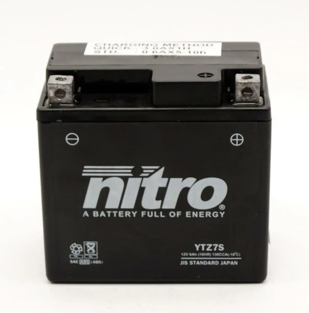 Nitro_NTZ7S_SLA_GEL_AGM_Batterie_12V_6AH___Einbaufertig Nitro NTZ7S SLA GEL AGM Batterie 12V 6AH - Einbaufertig (YTZ7S, FTZ7S, GTZ7S)