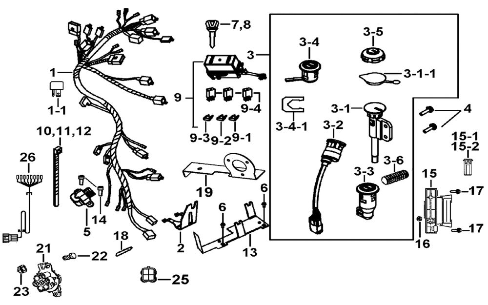 Kabelbaum, Elektrik & Schlosssatz