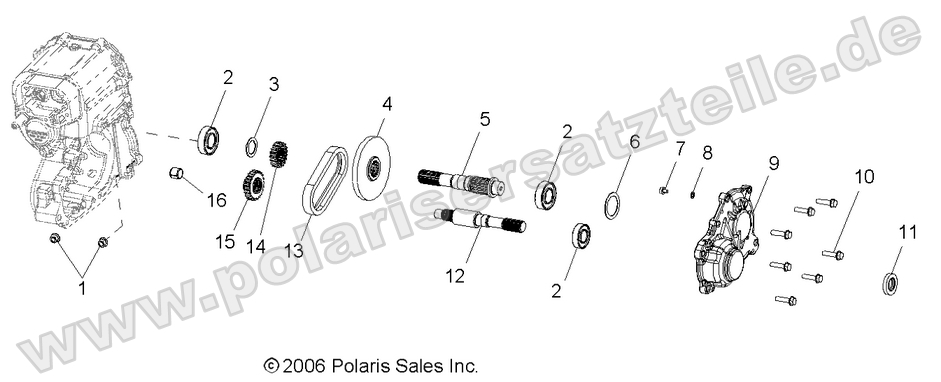 Gearcase, Output Shaft Gearcase, Output Shaft