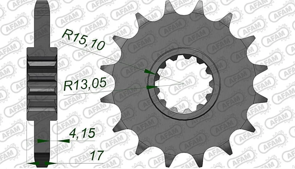 afam_ritzel_vorne_20603 AFAM Kettensatz Stahl 530 XHR2-G 16x42 - Honda CBR 1000 RR Fireblade 2006-07