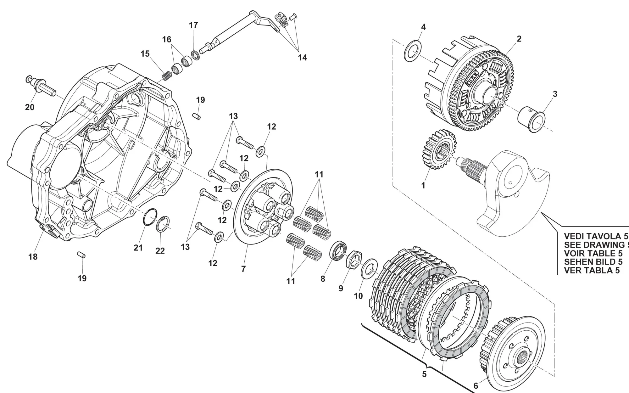 Kupplung - Motordeckel rechts