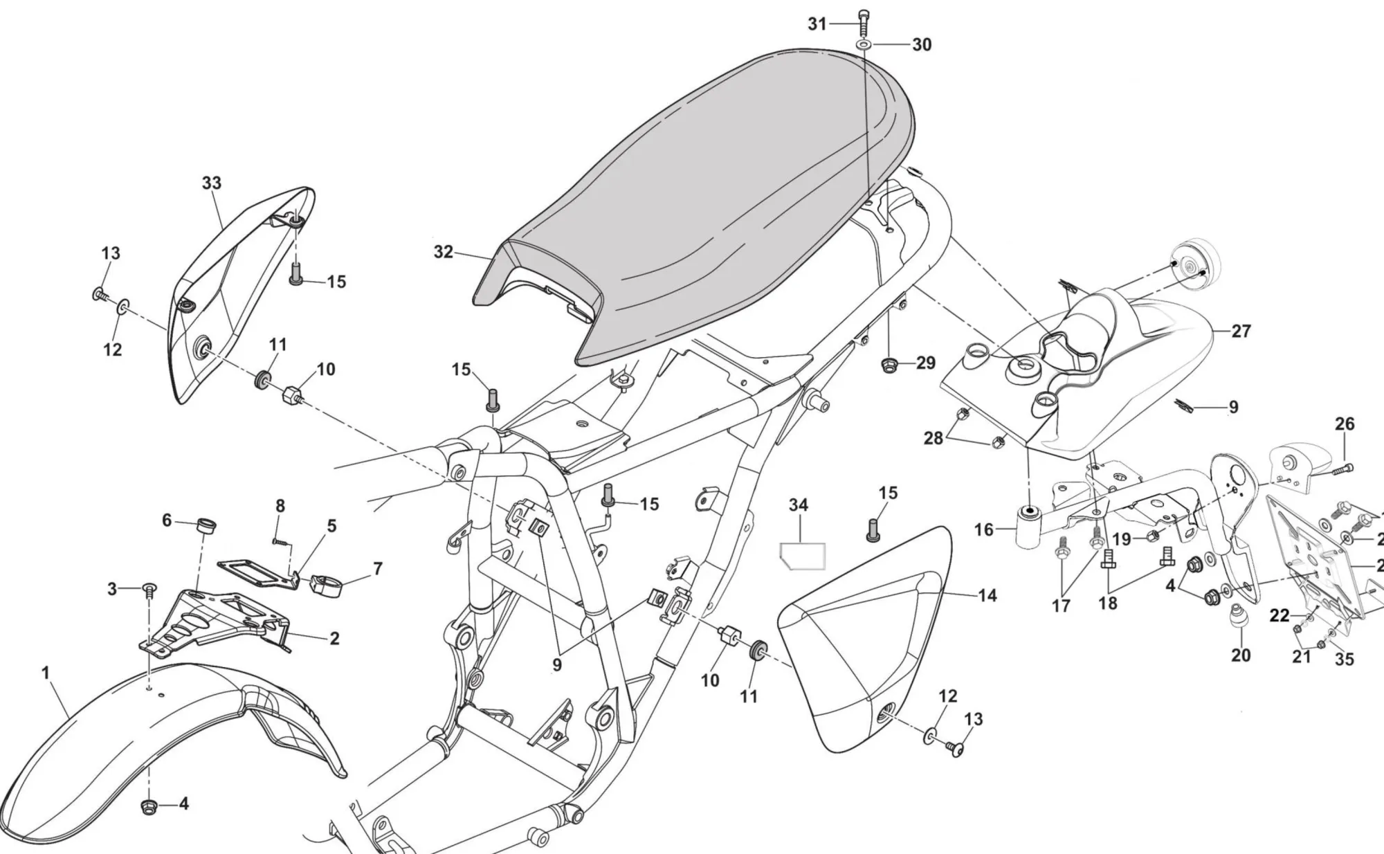 Sitzbank / Schutzblech