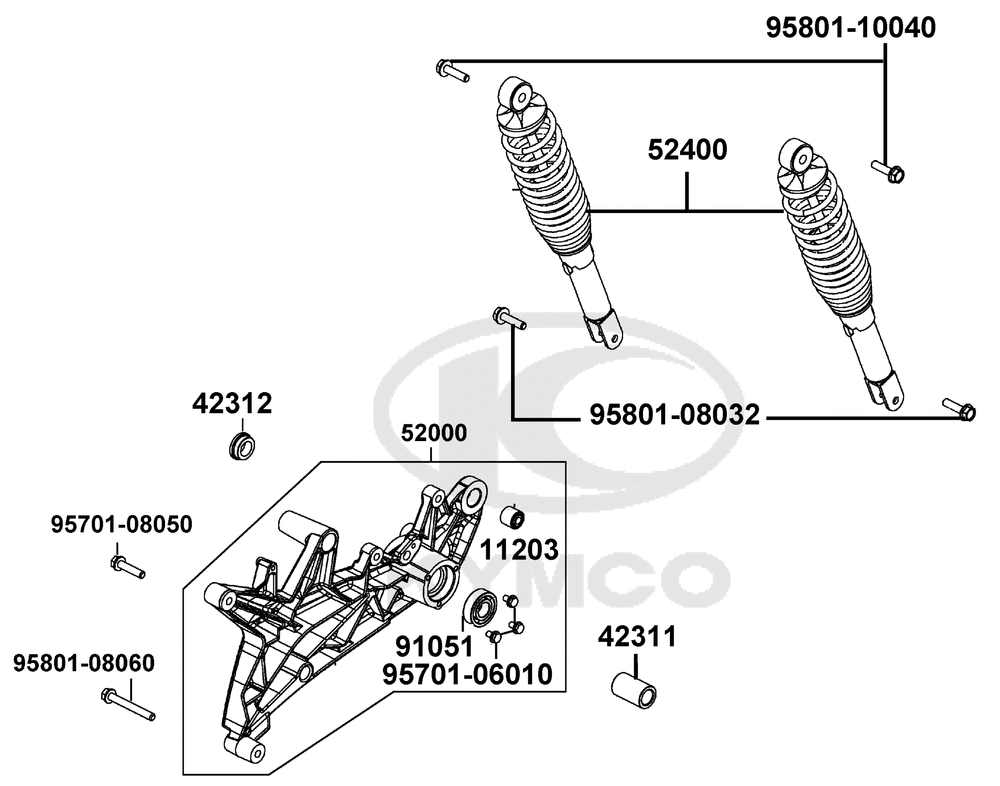 Federbein & Schwingarm hinten Federbein & Schwingarm hinten