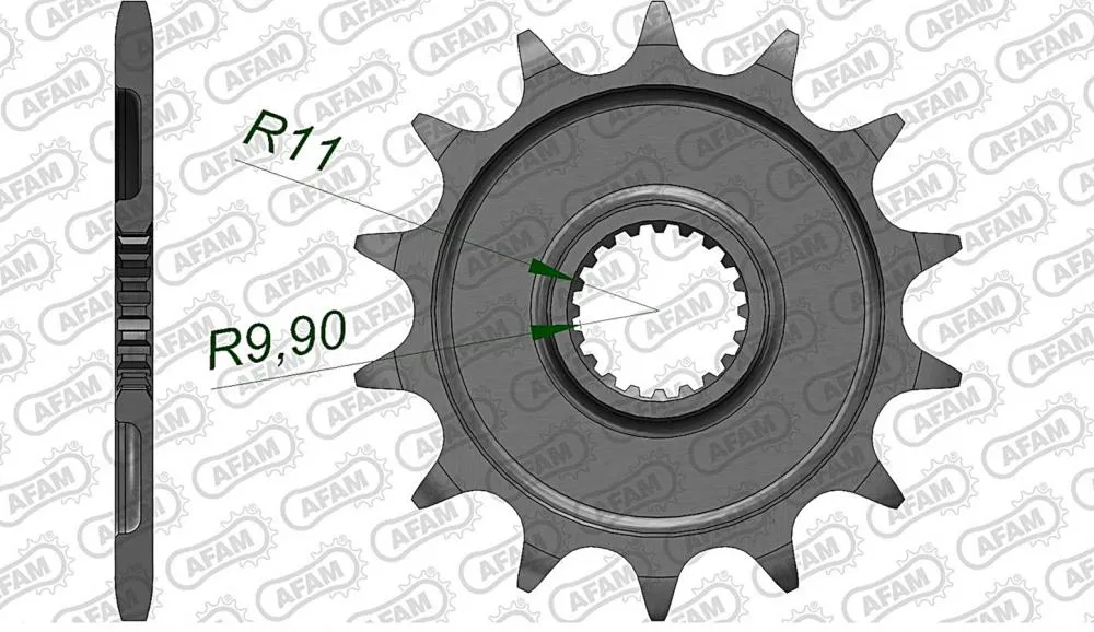afam_ritzel_vorne_21309 AFAM Kettensatz Stahl 520 MX4-G 13x49 - Yamaha YZ 250 F 2005-08