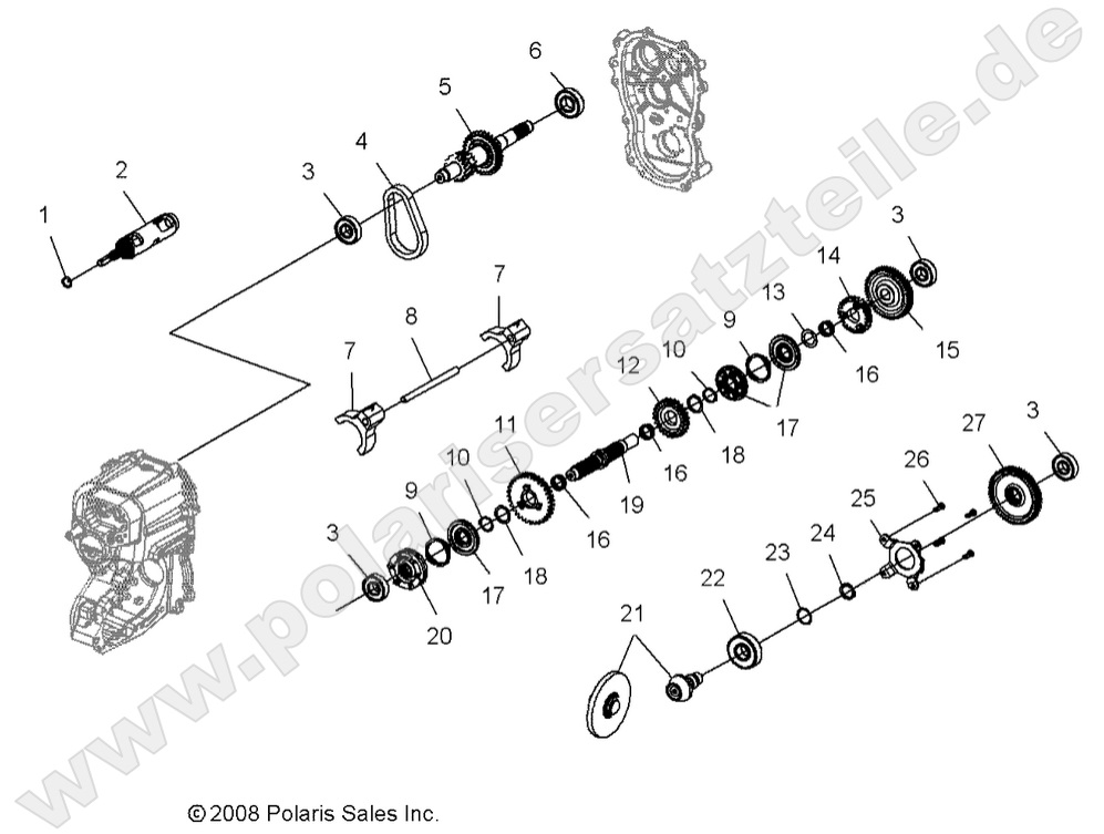 DRIVE TRAIN, MAIN GEARCASE INTERNAL DRIVE TRAIN, MAIN GEARCASE INTERNAL