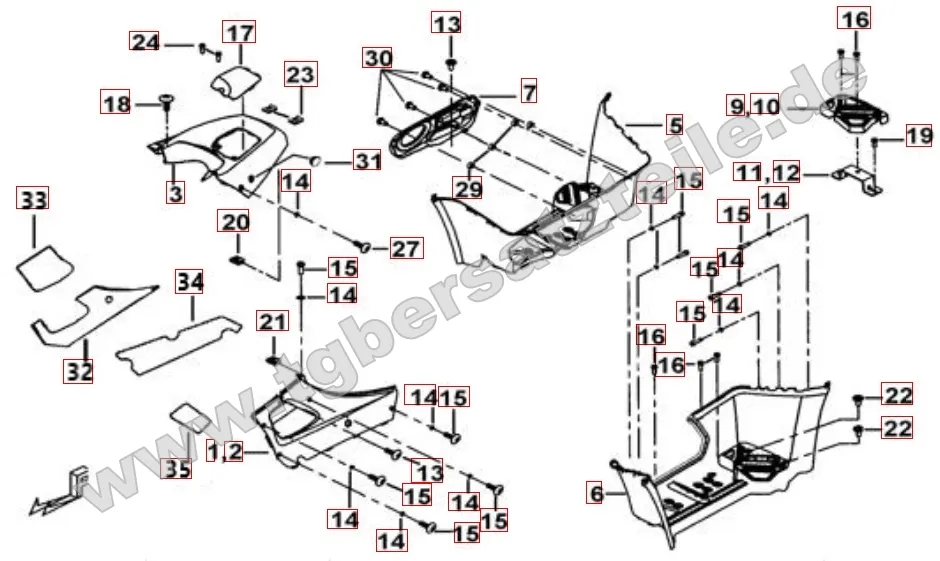 Fußstütze - Tankabdeckung