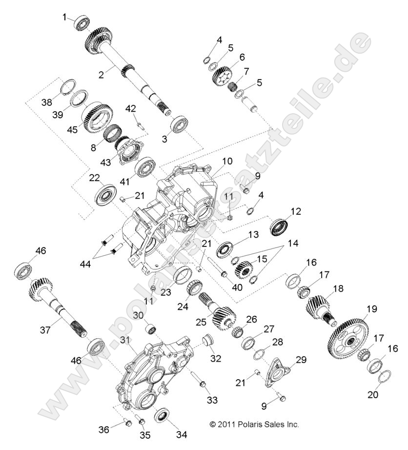 DRIVE TRAIN, MAIN GEARCASE INTERNAL COMPONENTS 1