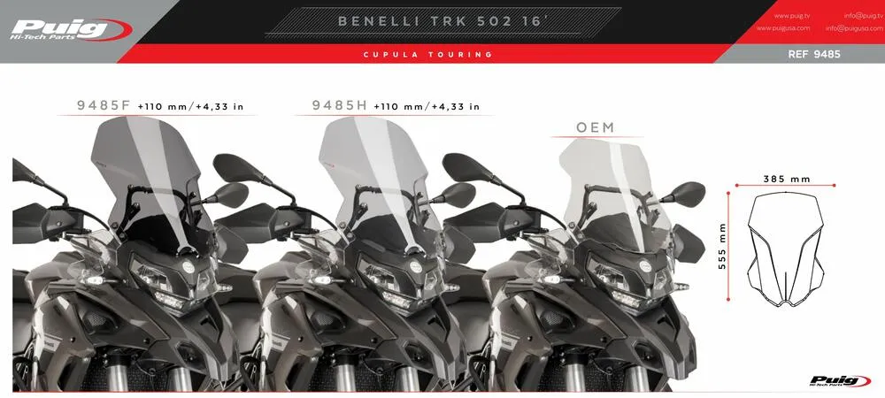 PUIG Tourenscheibe getönt - BENELLI TRK 502 /X | QJ SRT 550 / 700 - 9485H
