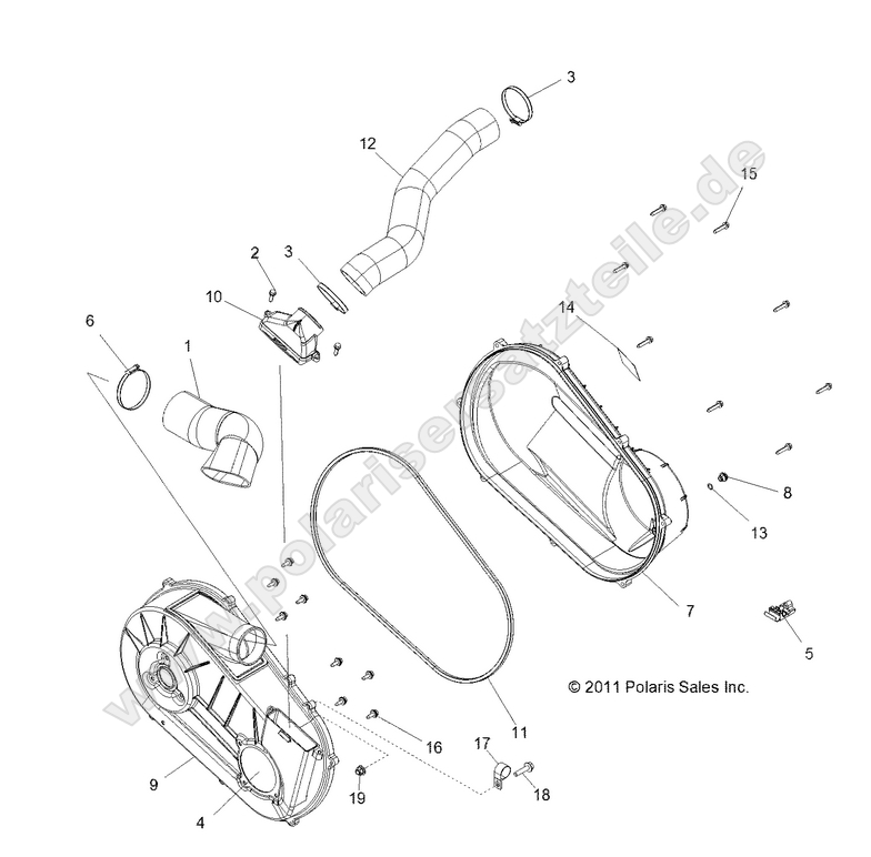 DRIVE TRAIN, CLUTCH COVER and DUCTING DRIVE TRAIN, CLUTCH COVER and DUCTING