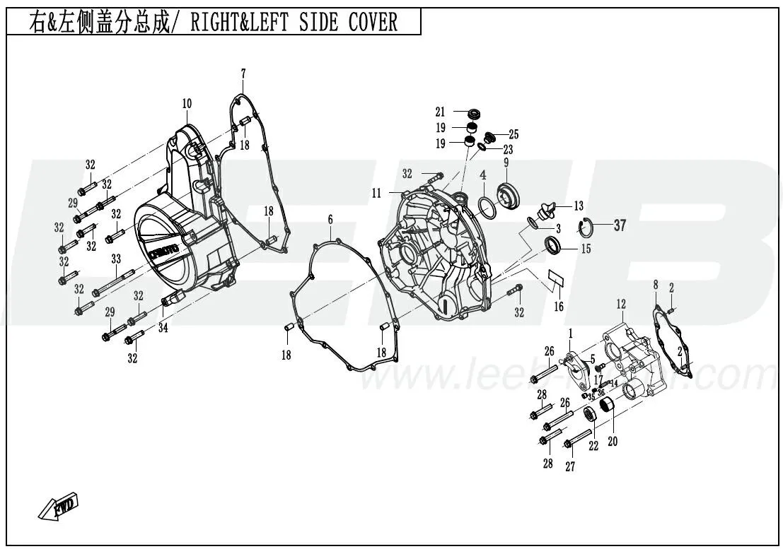 Seitendeckel rechts & links Seitendeckel rechts & links