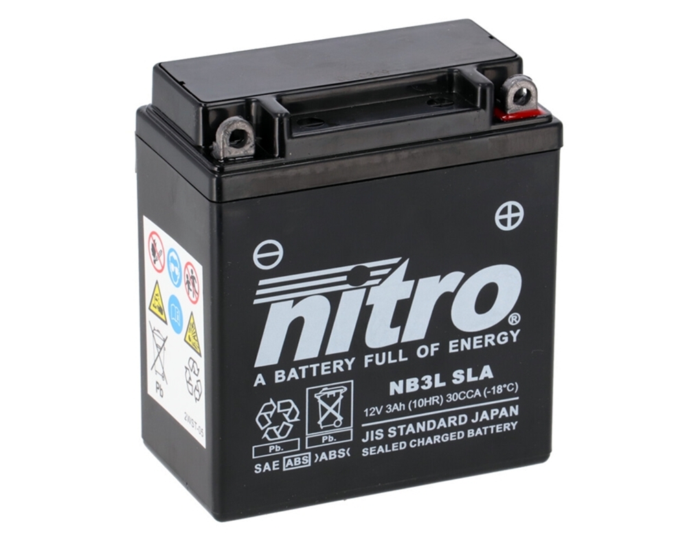 Nitro NB3L SLA AGM Gel Batterie 12V 3 Ah ab Werk gefüllt
