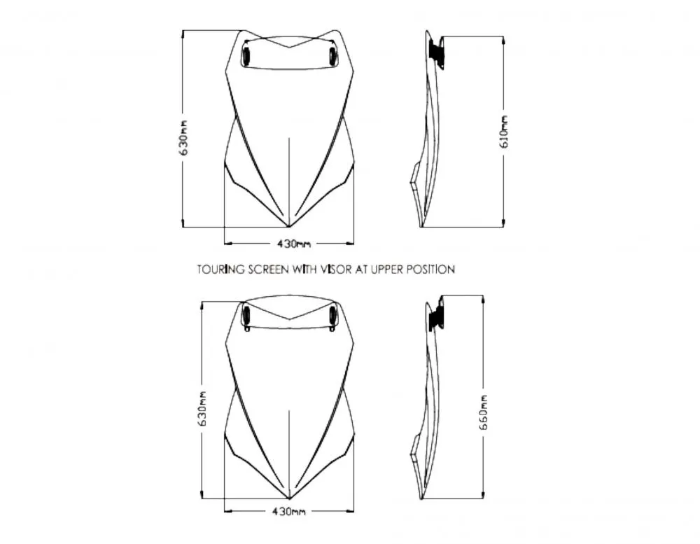 Puig_Touren_Verkleidungsscheibe___Spoiler_Getoent___Ducati_Multistrada_V4_Abmessung Puig Touren Verkleidungsscheibe + Spoiler Getönt - Ducati Multistrada V4 /S 2021-22