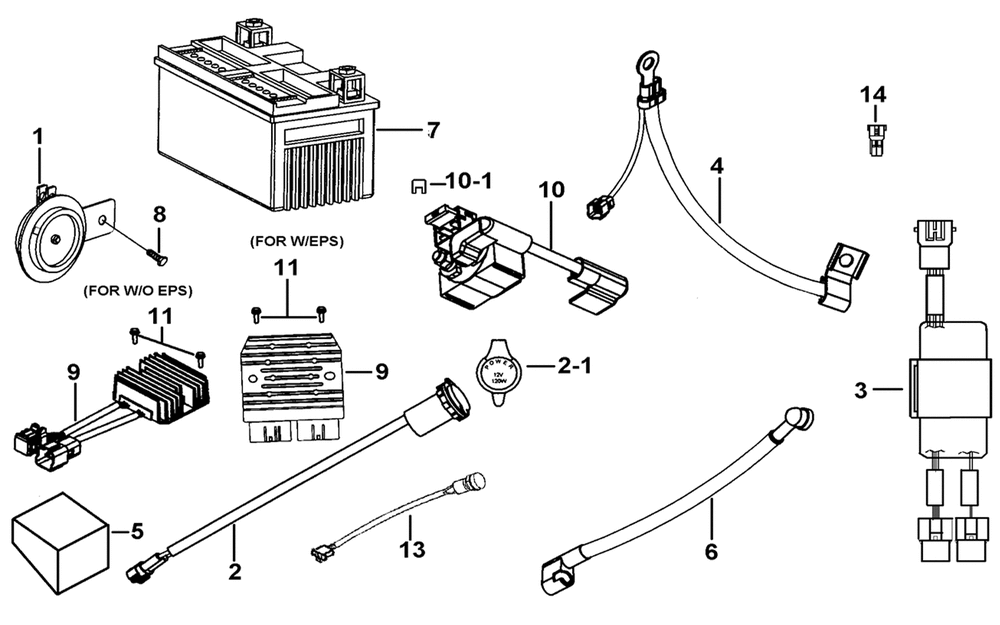 Batterie, Regler & Elektrische Bauteile