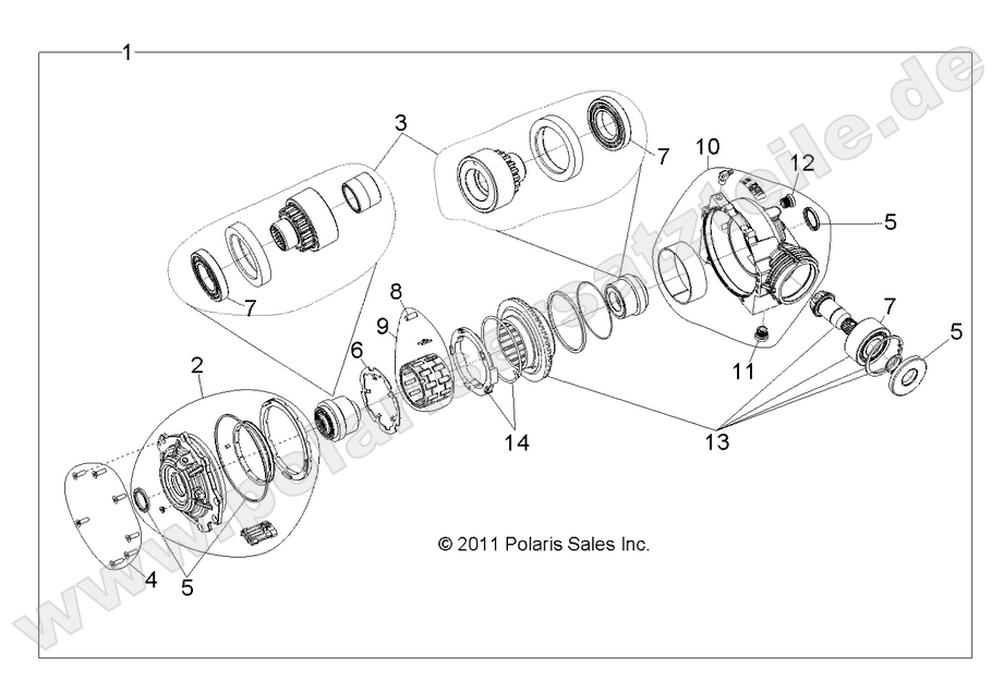 DRIVE TRAIN, FRONT GEARCASE INTERNALS DRIVE TRAIN, FRONT GEARCASE INTERNALS