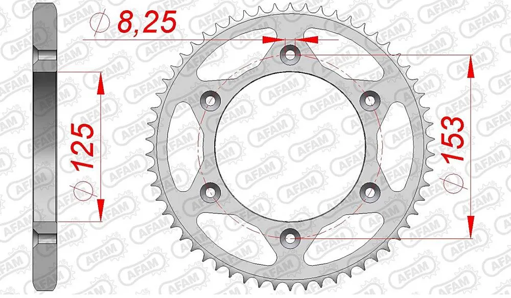 AFAM Kettensatz Stahl 428 XMR-G 17x54 - Yamaha XR 125 L 2003-08