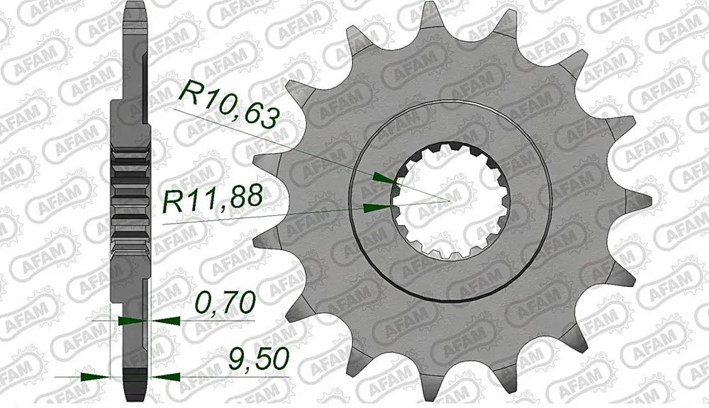 afam_ritzel_vorne_20311 AFAM Kettensatz Stahl 520 MX4-G 13x48 - Honda CRF 450 R 2009-16