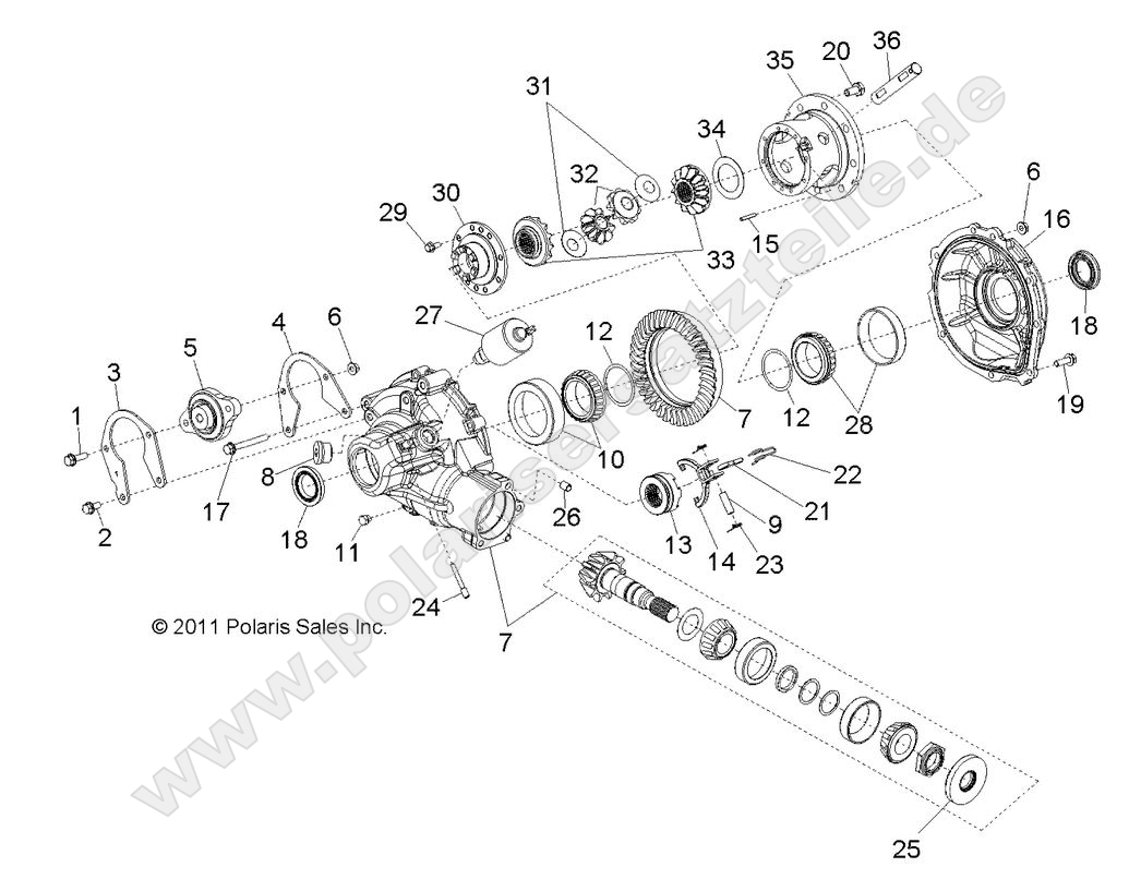 DRIVE TRAIN, GEARCASE, DIFFERENTIAL, INTERNAL COMPONENTS
